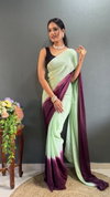 LC 100  Soft Chinon Plain 1 Minute Readymade Saree Suppliers In India
